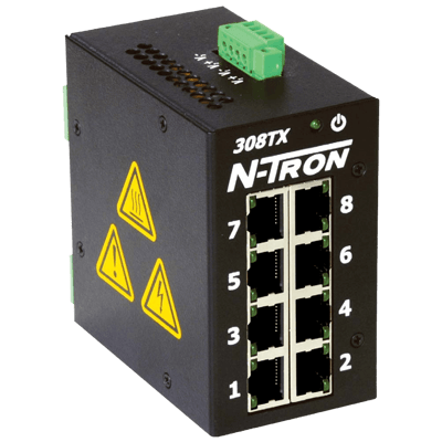 Red Lion Industrial Ethernet Switch, 308TX-N